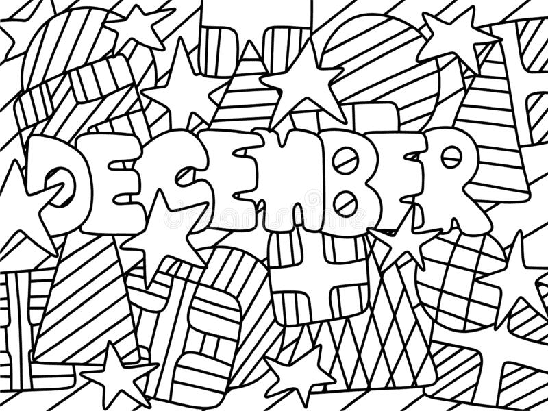 December with Decorations Coloring Pages