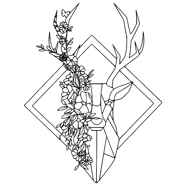 Deer Head Art Coloring Pages