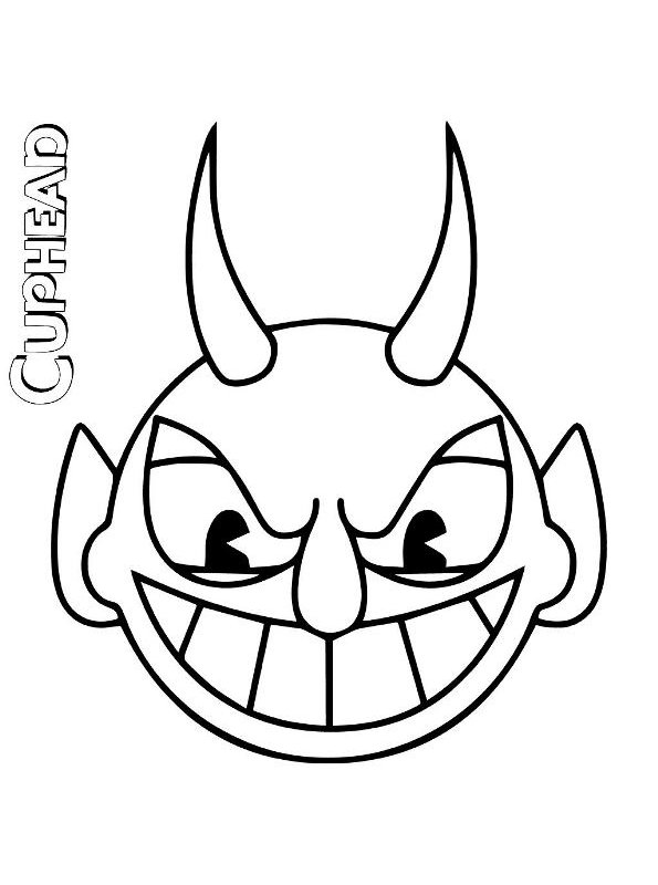 Devil Head Coloring Page