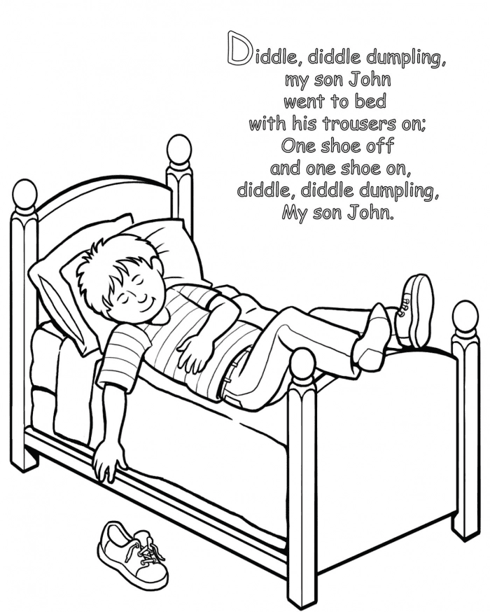Diddle Diddle Dumpling My Son John Coloring Page