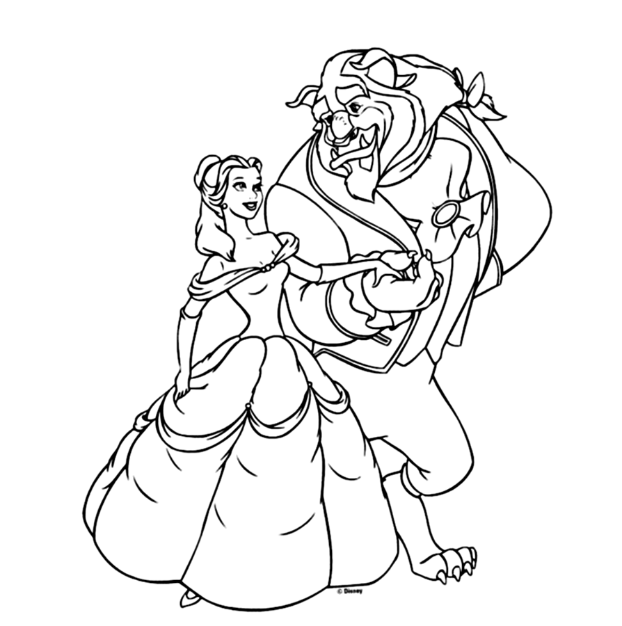 Disney Belle Beauty and Beast Coloring Pages