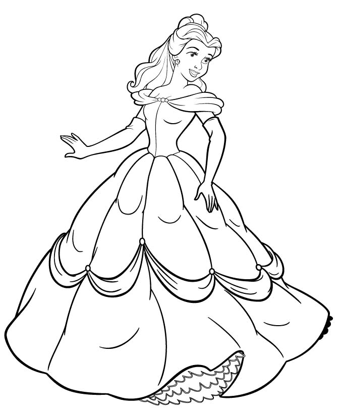 Disney Princess Belle From Beauty And The Beast Coloring Pages Belle Coloring Pages Coloring Pages For Kids And Adults