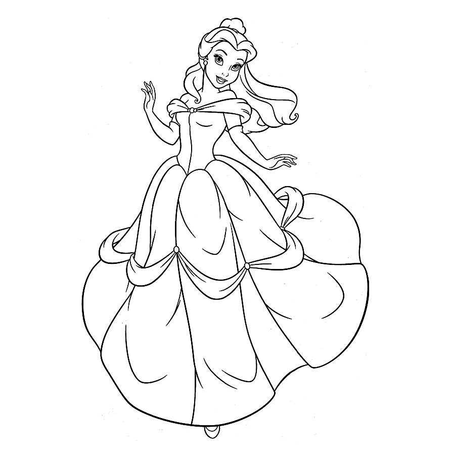 Disney Princess Belle to Print Coloring Pages