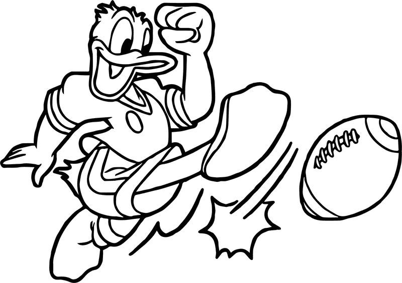 Donald Football Player Coloring Page