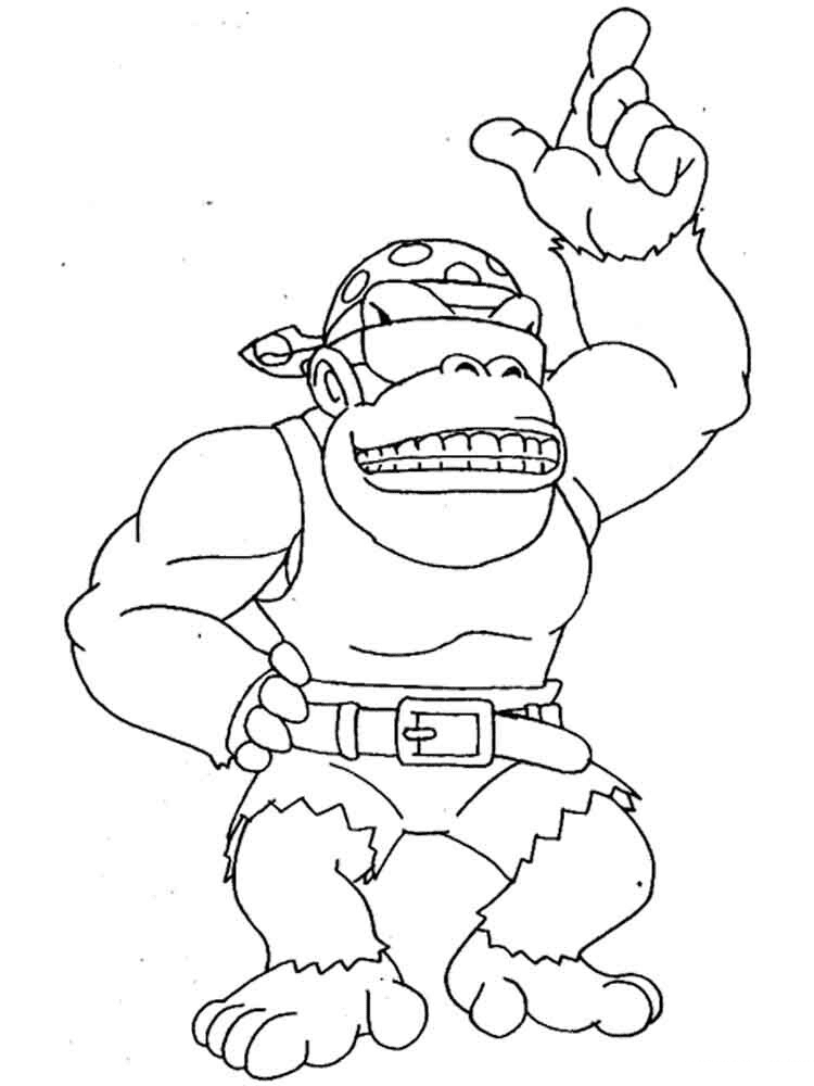 Donkey Kong Free Coloring Page