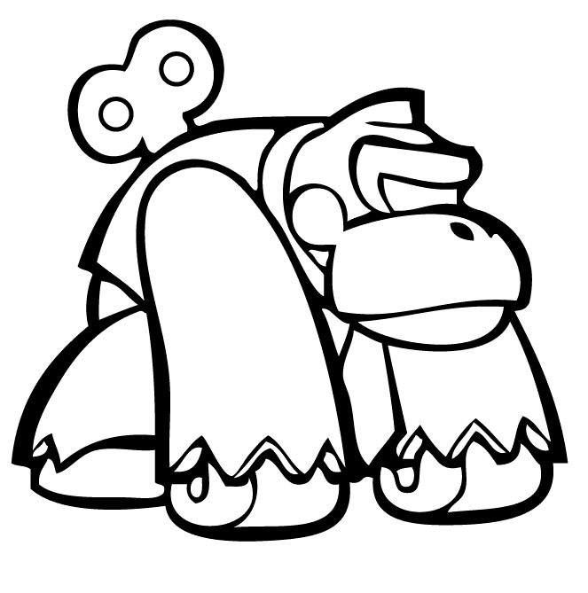 Donkey Kong Wind Up Toy Coloring Page