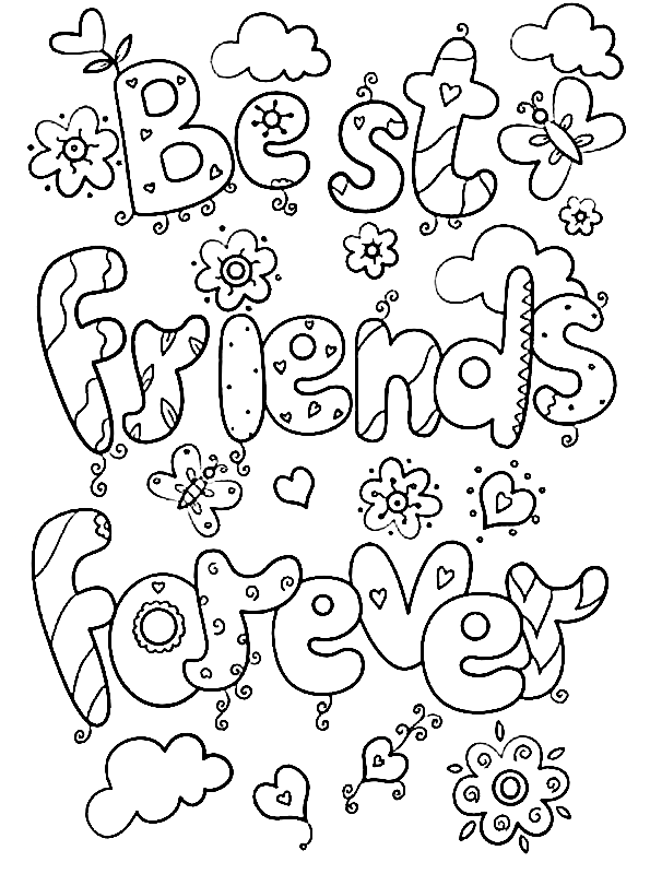 Desenhos de BFF (Best Friends Forever) para colorir