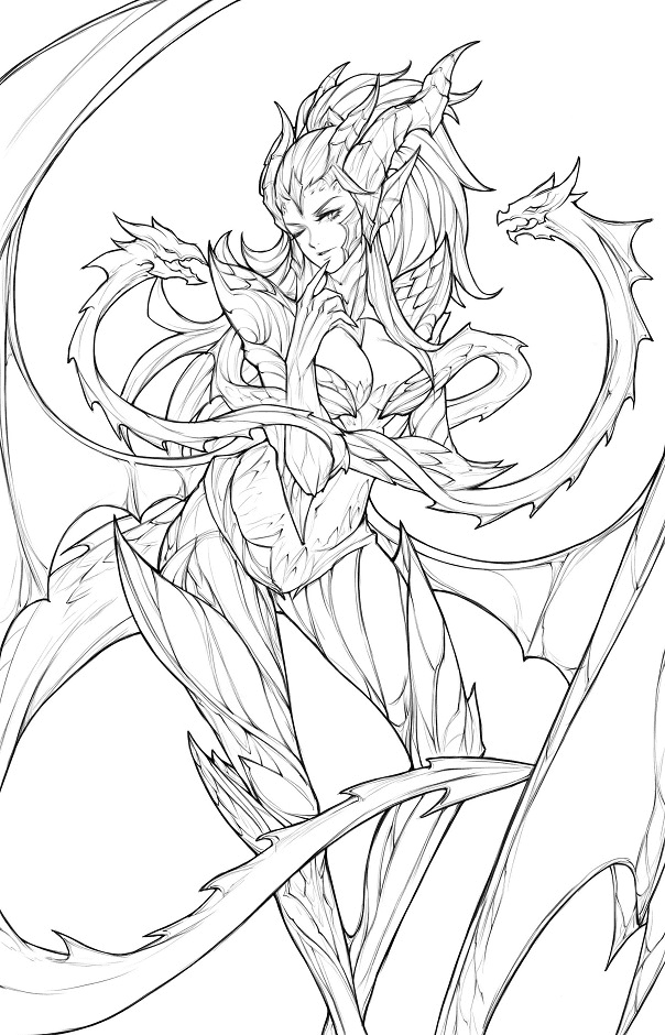Dragon Sorceress Zyra Coloring Page