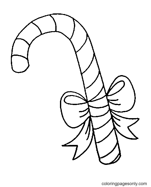 Draw Candy Cane Coloring Page