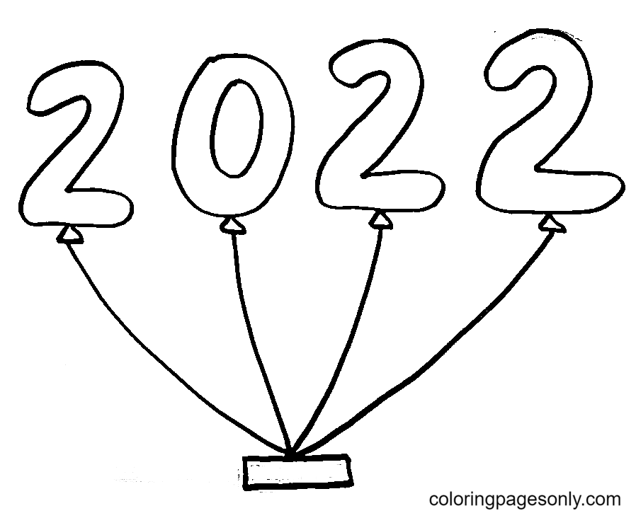 Раскраска цифры 2022 для детей раскраски