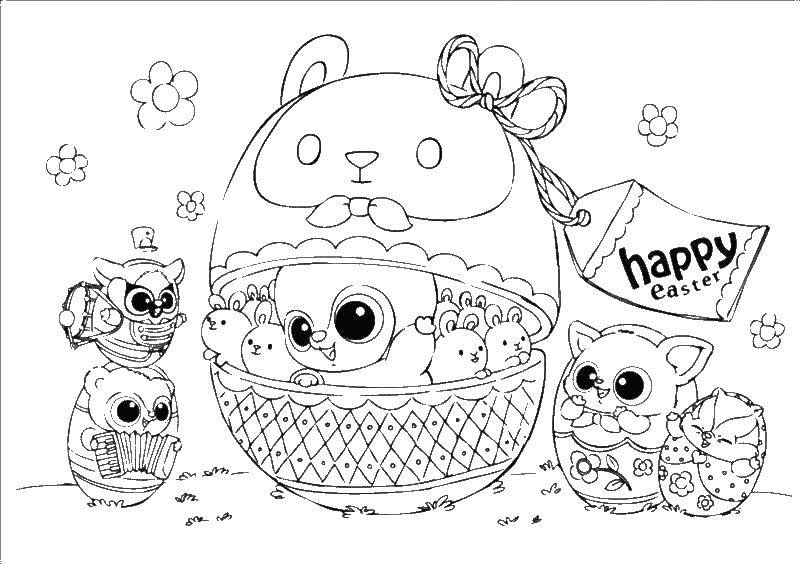 Easter Yoohoo And Friends Coloring Page