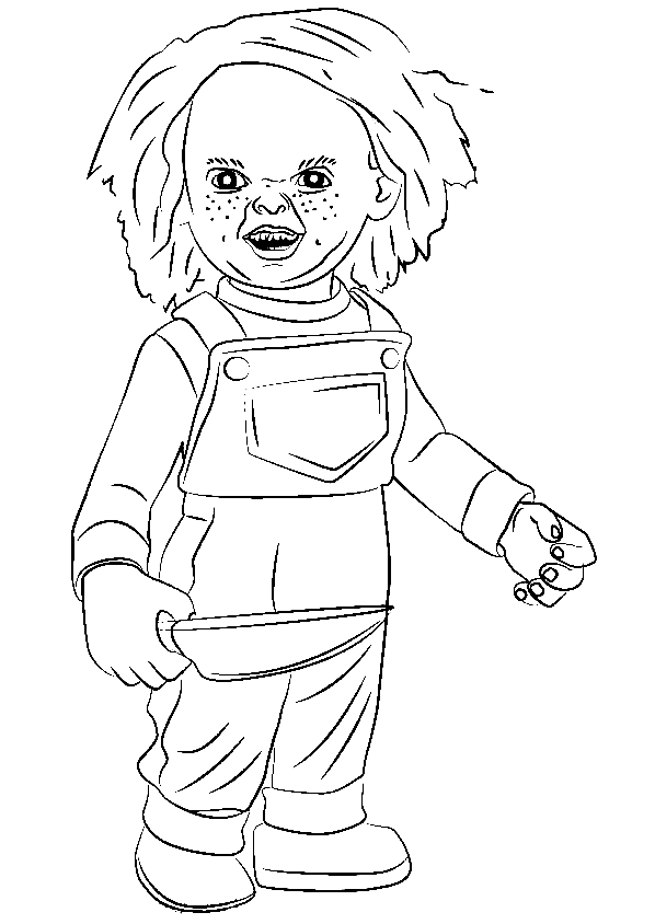 Página para Colorir Chucky Elegante