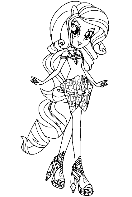 Elegant Rarity from Equestria Girls Coloring Page
