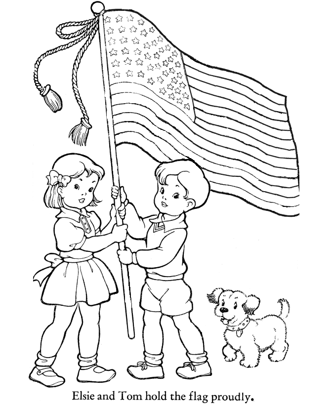 Elsie e Tom segurando a bandeira do Dia dos Veteranos from Dia dos Veteranos