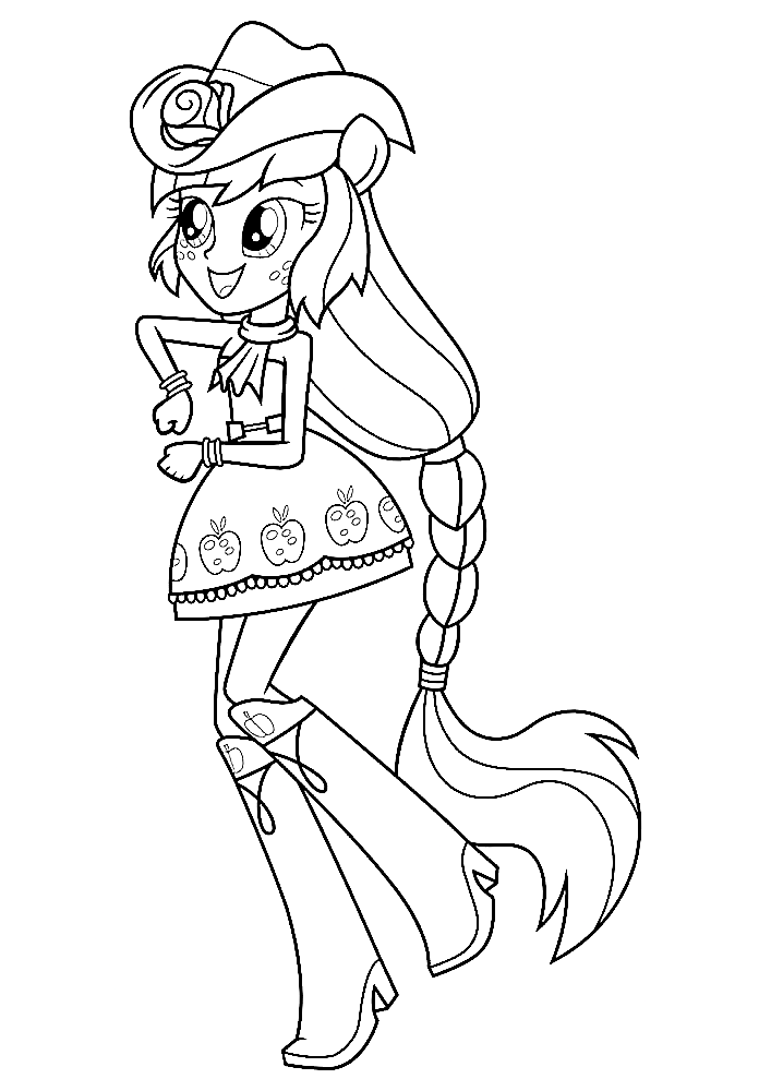 Equestria Girls Applejack Coloring Pages