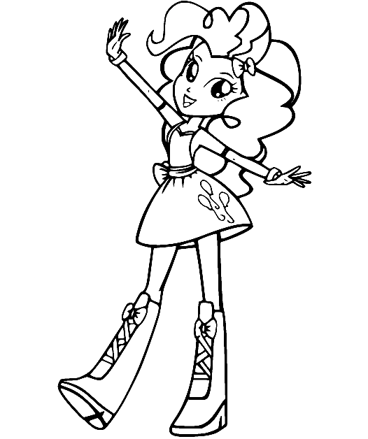 Equestria Girls Pinkie Pie Dancing Coloring Page