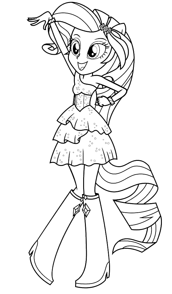 Equestria Girls Rarity Loves Dancing Coloring Pages