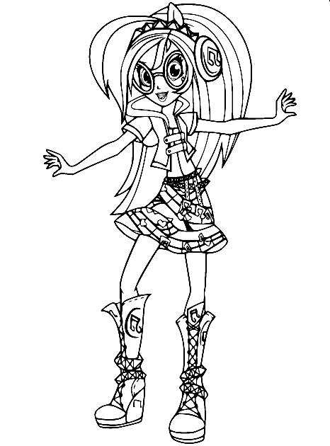 Equestria Girls Twilight Sparkle with Headset Coloring Page