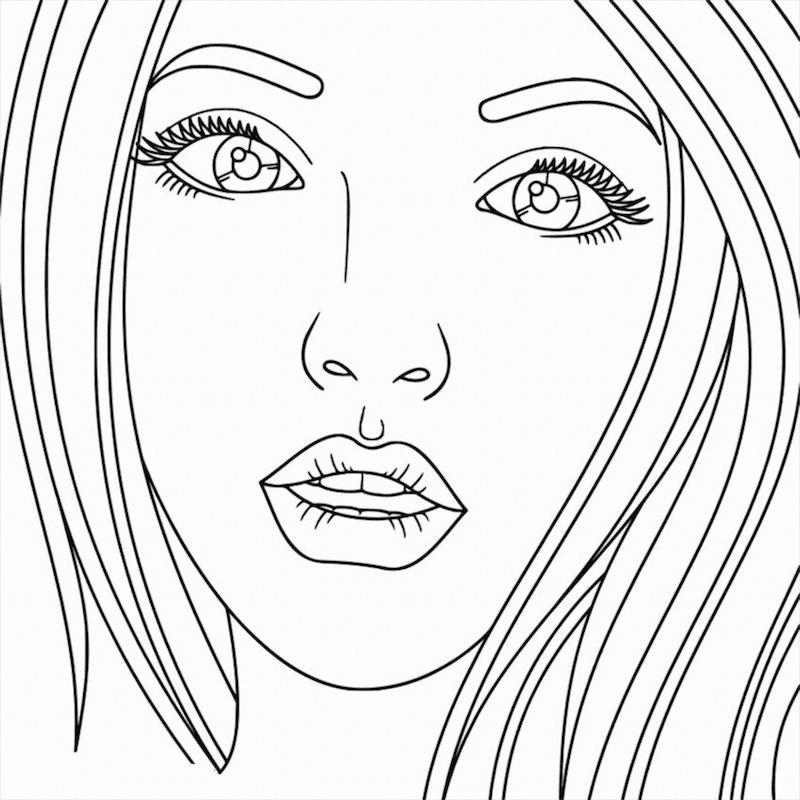 Face Girl Coloring Page