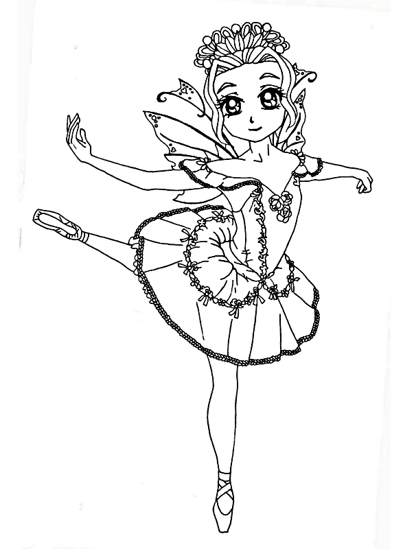 Fairy Ballerina Coloring Pages