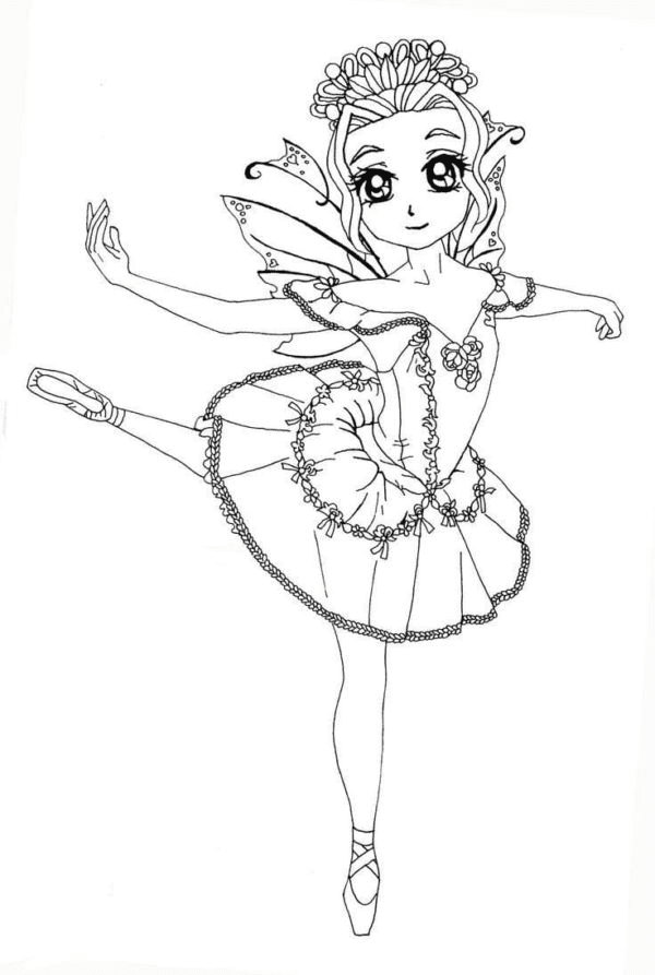 Fairy Ballerina Coloring Page