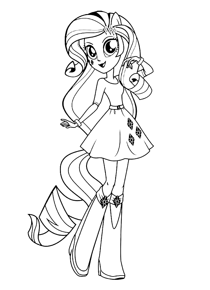 Fashionable Equestria Girl Coloring Page