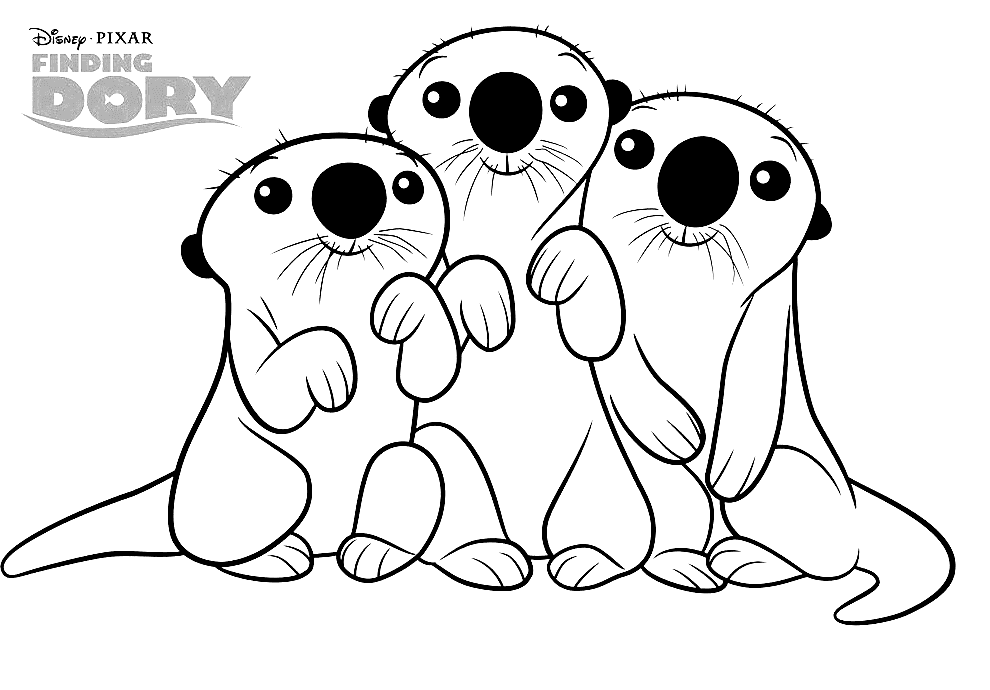 Finding Dory Otters Coloring Pages