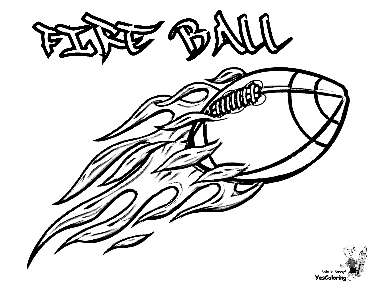 Fire Ball Coloring Page
