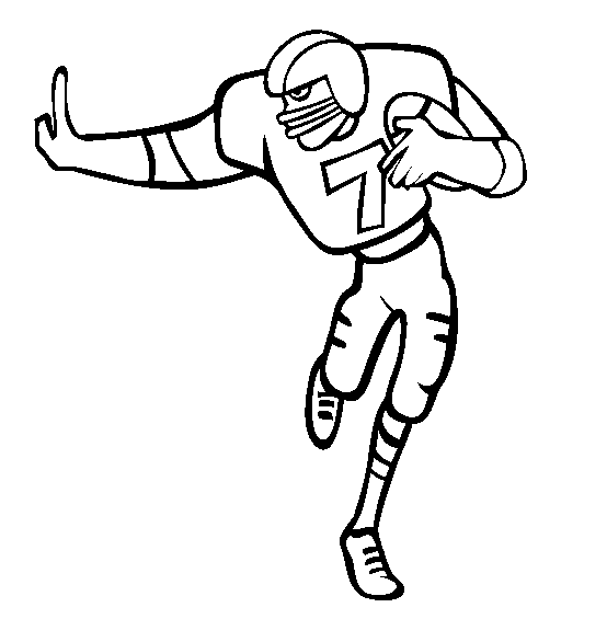 Football Player Blocking Coloring Page