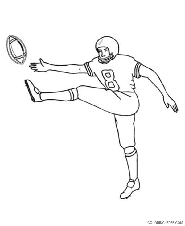 Football Player Kicking Ball Coloring Page