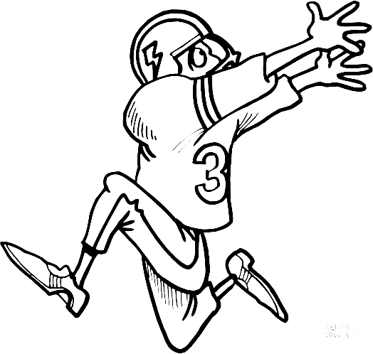 Football Player Running to Catch the Ball Coloring Page