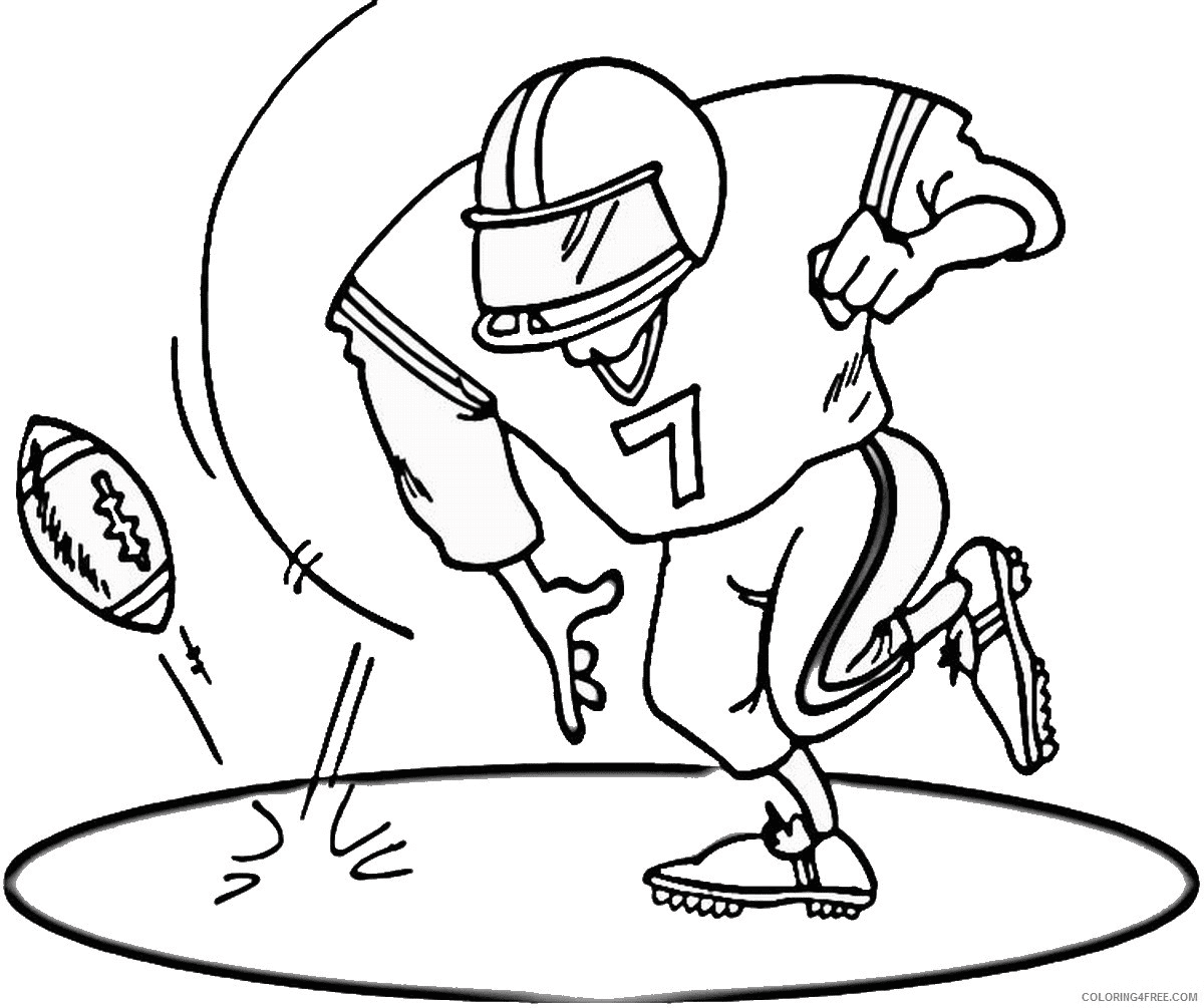Football Player Touchdown Coloring Page