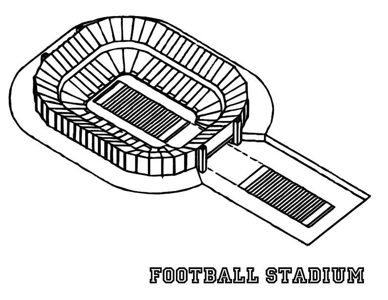 Kleurplaat voetbalstadion