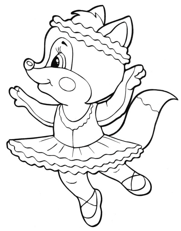 Fox Dancing Coloring Page
