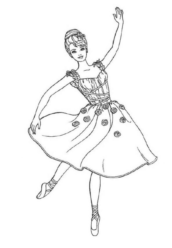 صفحة تلوين راقصة الباليه الجميلة المجانية