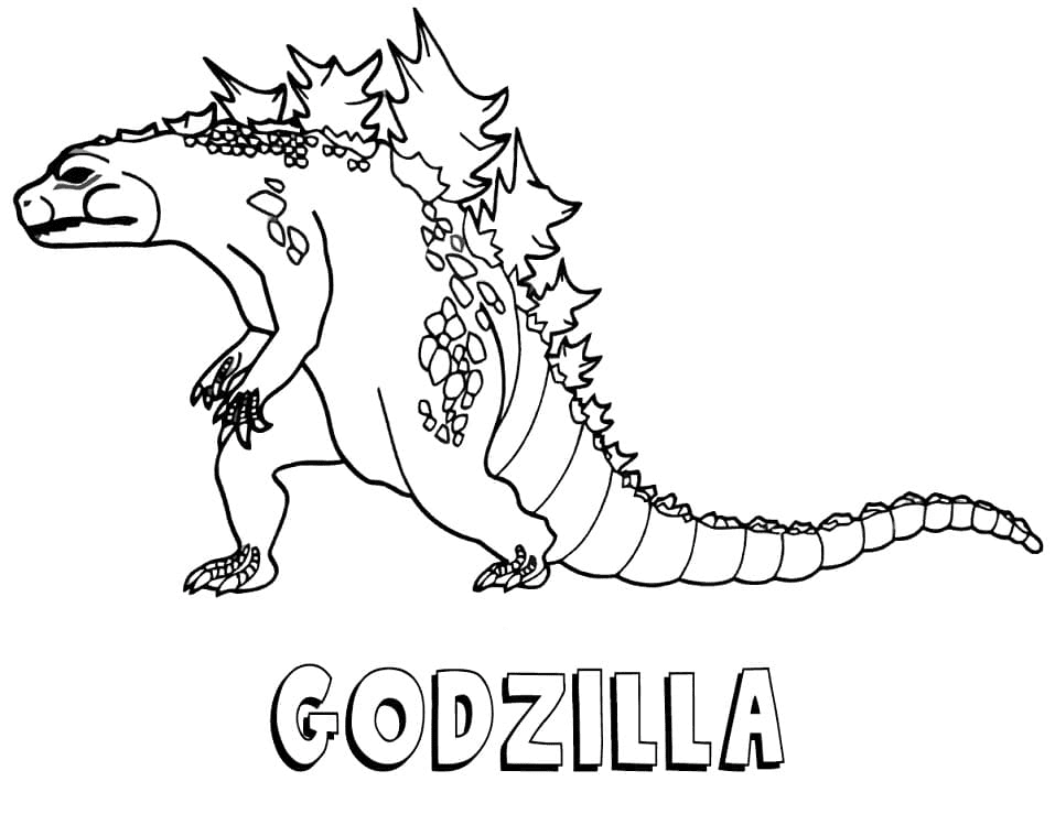 Pagina da colorare di Godzilla gratis