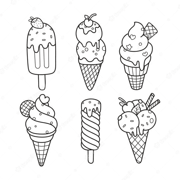 Pagina da colorare di gelato gratis