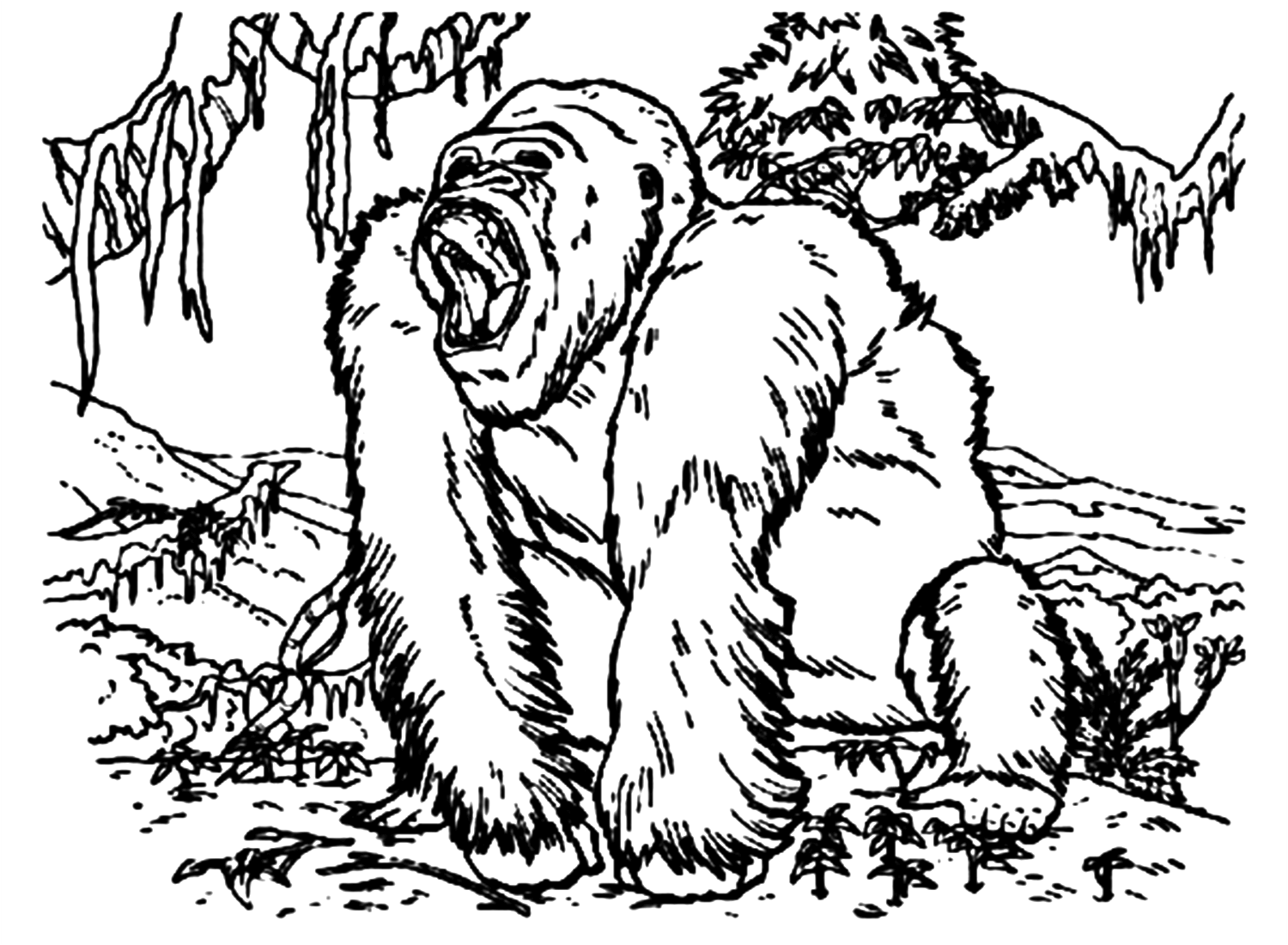 Free King Kong Coloring Page