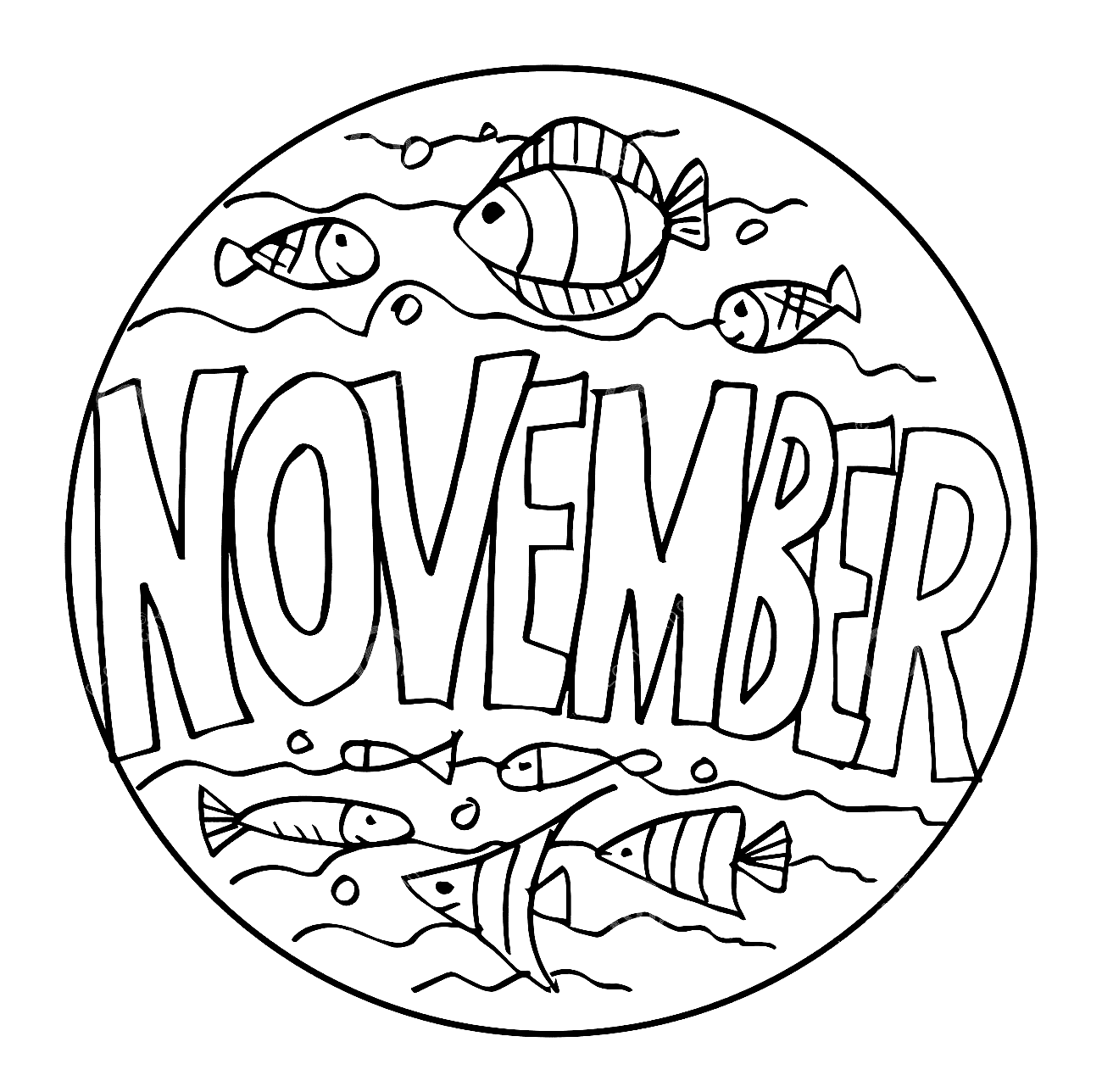 Free November Month Coloring Page