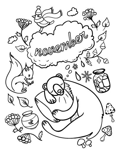 Free November Coloring Page