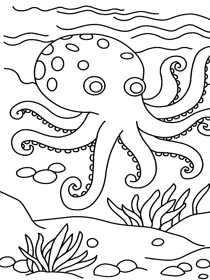 Gratis Octopus Kleurplaat