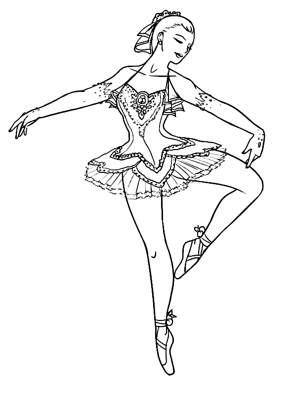 Free Printable Ballerina Coloring Page