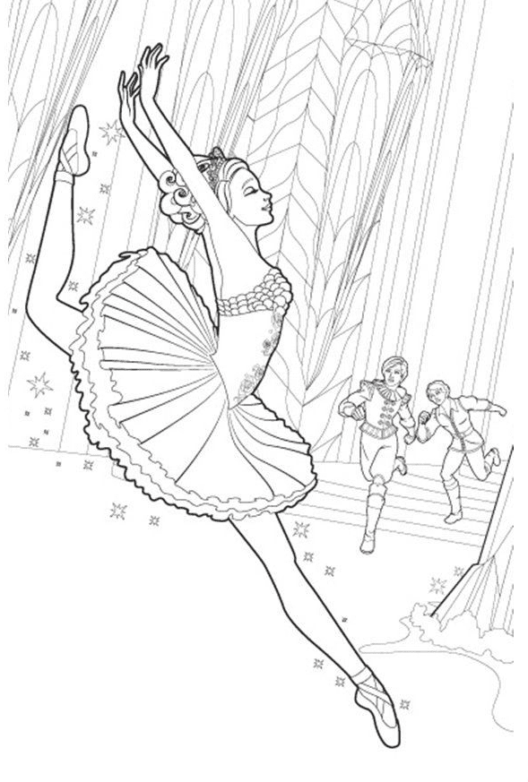 Раскраски Барби балерина для печати бесплатно