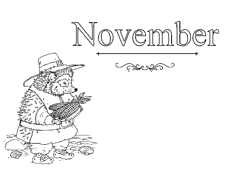 Página para colorir de novembro imprimível grátis