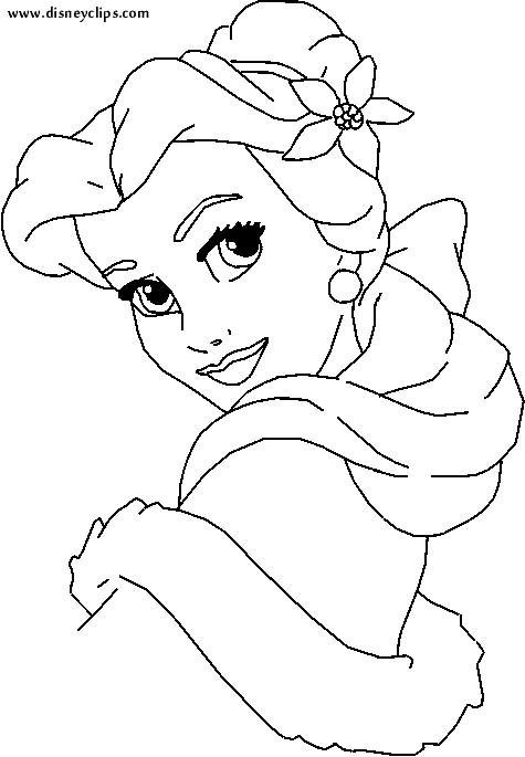 Free Printable Princess Belle Coloring Page