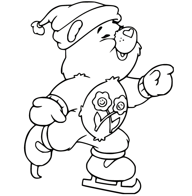 Friend Bear Skating Coloring Pages