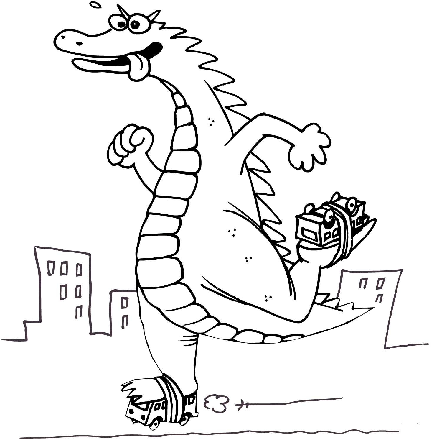 Funny Godzilla Coloring Pages