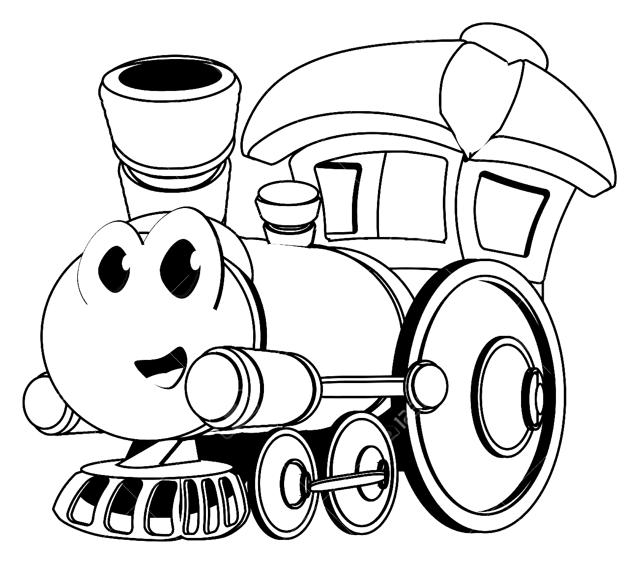 Funny Toy Train Coloring Page