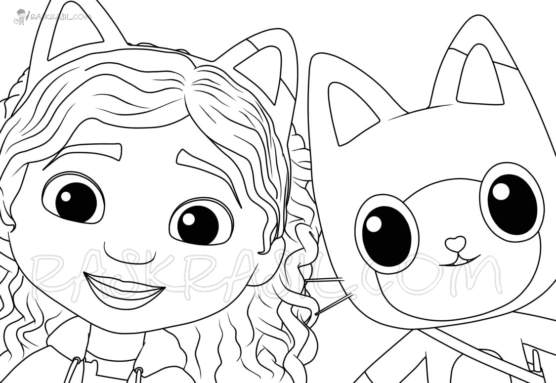 Gabby, Pandy Paws Gabby’s Dollhouse Coloring Page