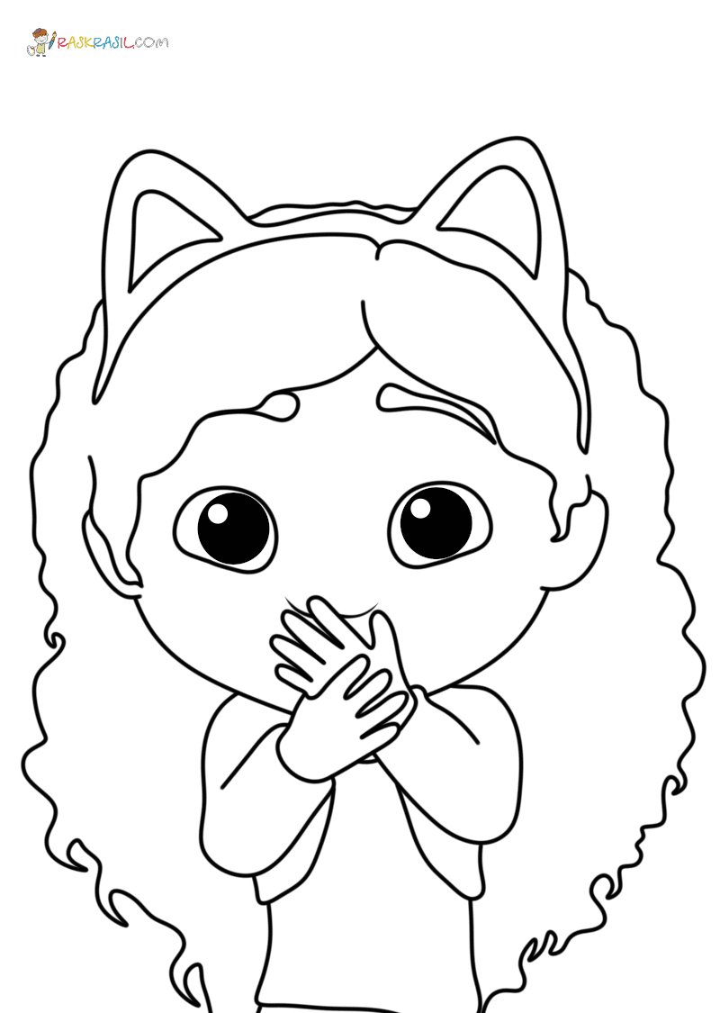 Gabby Worried Coloring Page